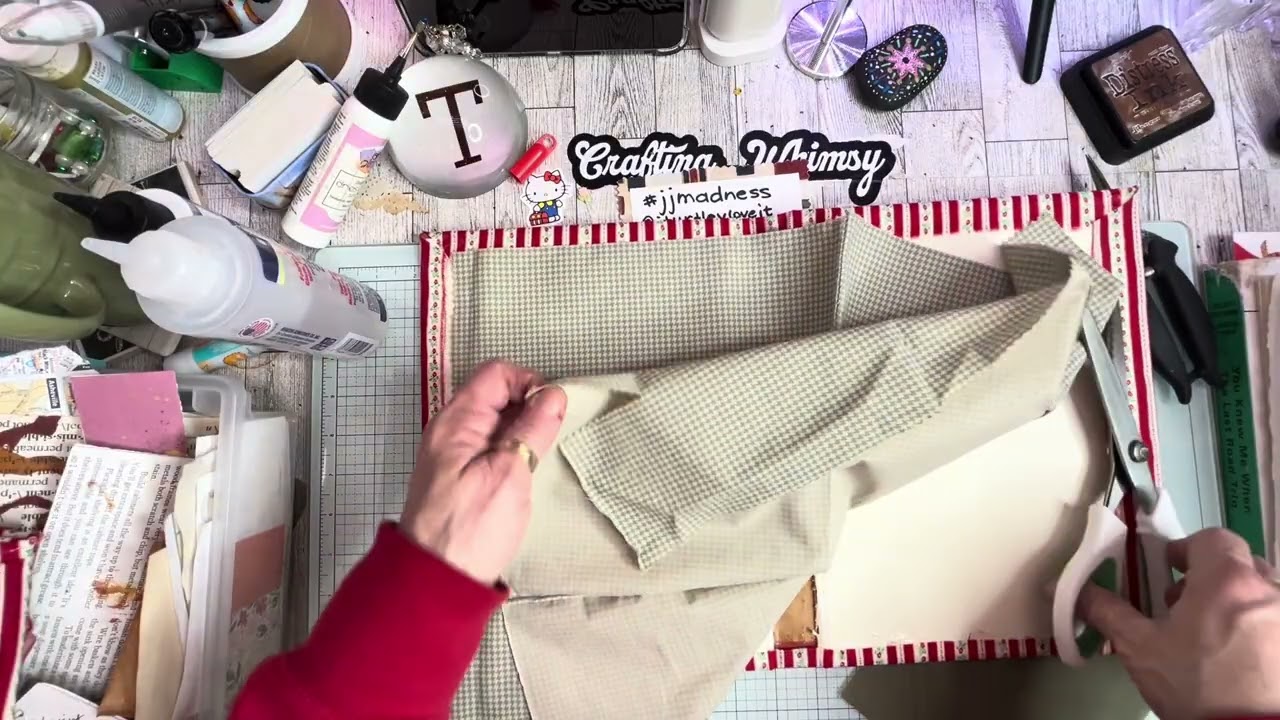 Using fabric to cover an altered book for my #jjmadness journal!! 