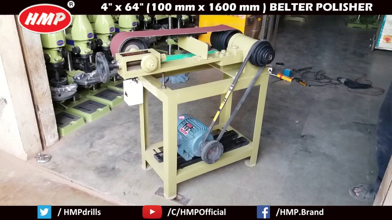 Glass Polishing Machine Manufacturer Rajkot, Gujarat | Glass Buffing machine | 4 x 64 Belt Grinder