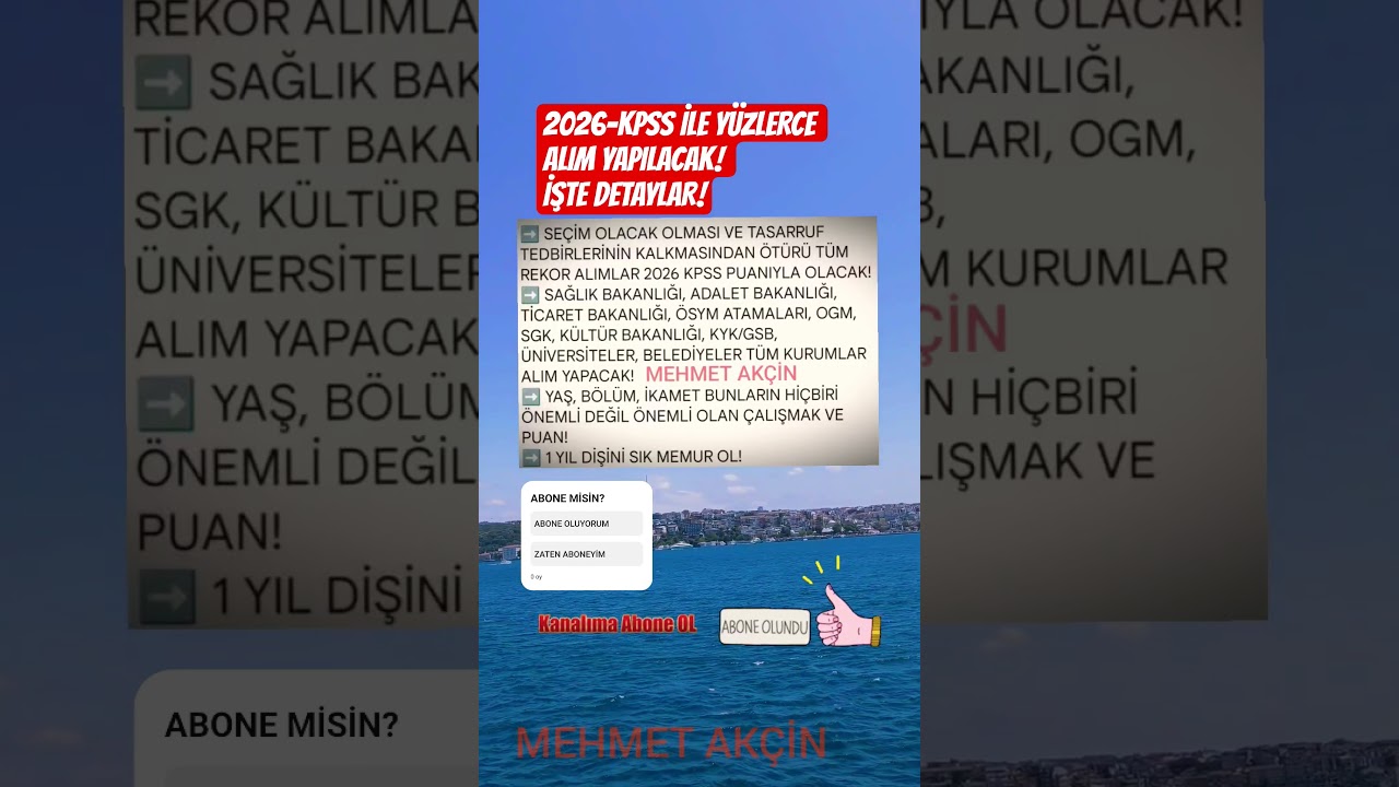 2026-KPSS İLE Y&Uuml;ZLERCE ALIM YAPILACAK! İŞTE DETAYLAR! #shorts #2026kpss #kpss2026 #kpss26 #alım