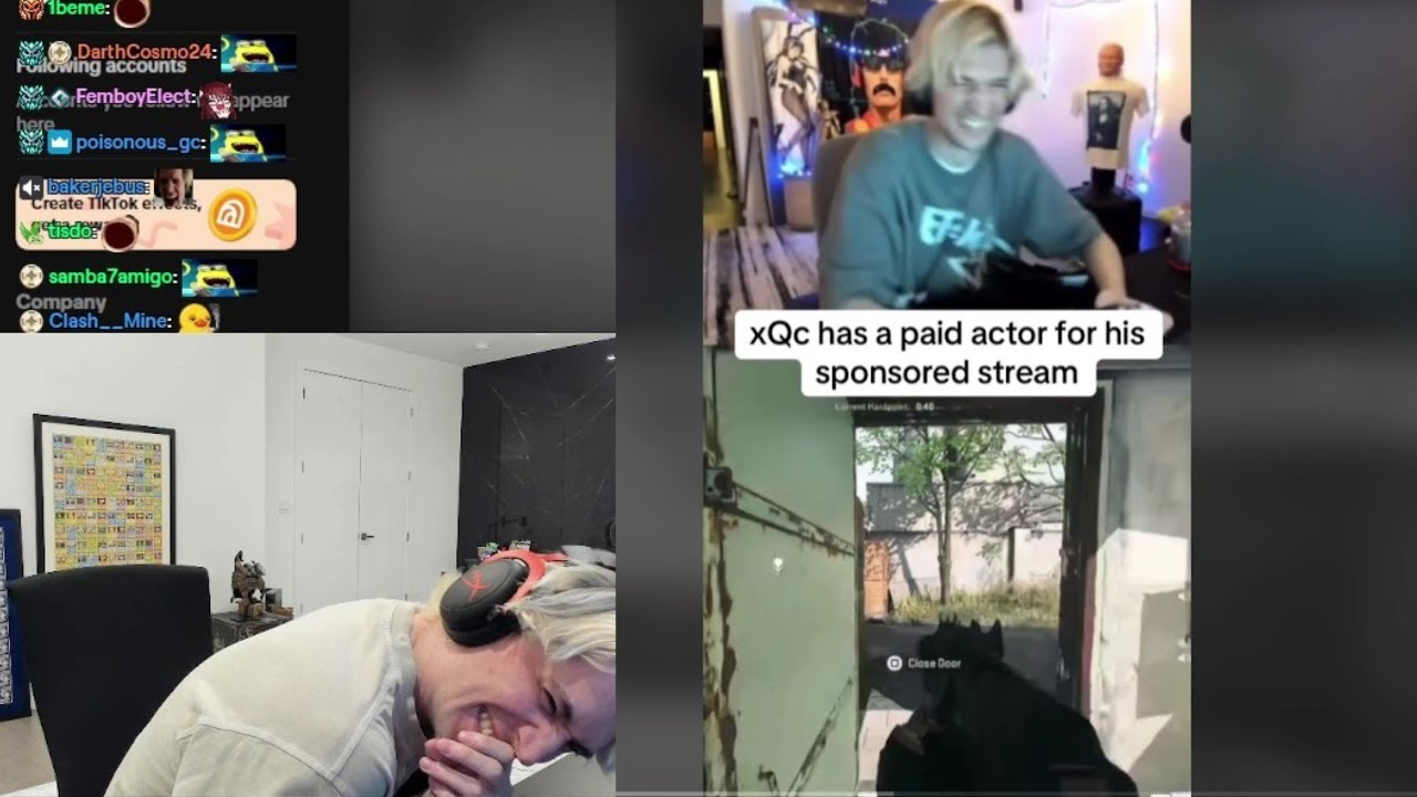 xQc умирает, смеясь над актером, которому заплатили за его спонсируемый стрим