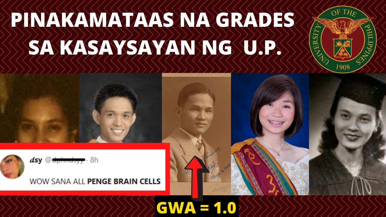 TOP 5 PINAKAMATAAS na GRADES sa UP HISTORY | Highest GWA of U.P. GRADUATES | Tiffany Uy etc.