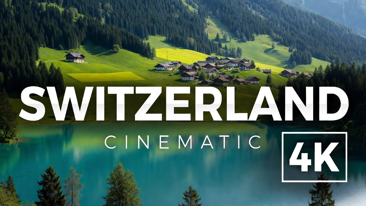 Switzerland 4K , Rolling Through Swiss Villages to Soft Piano