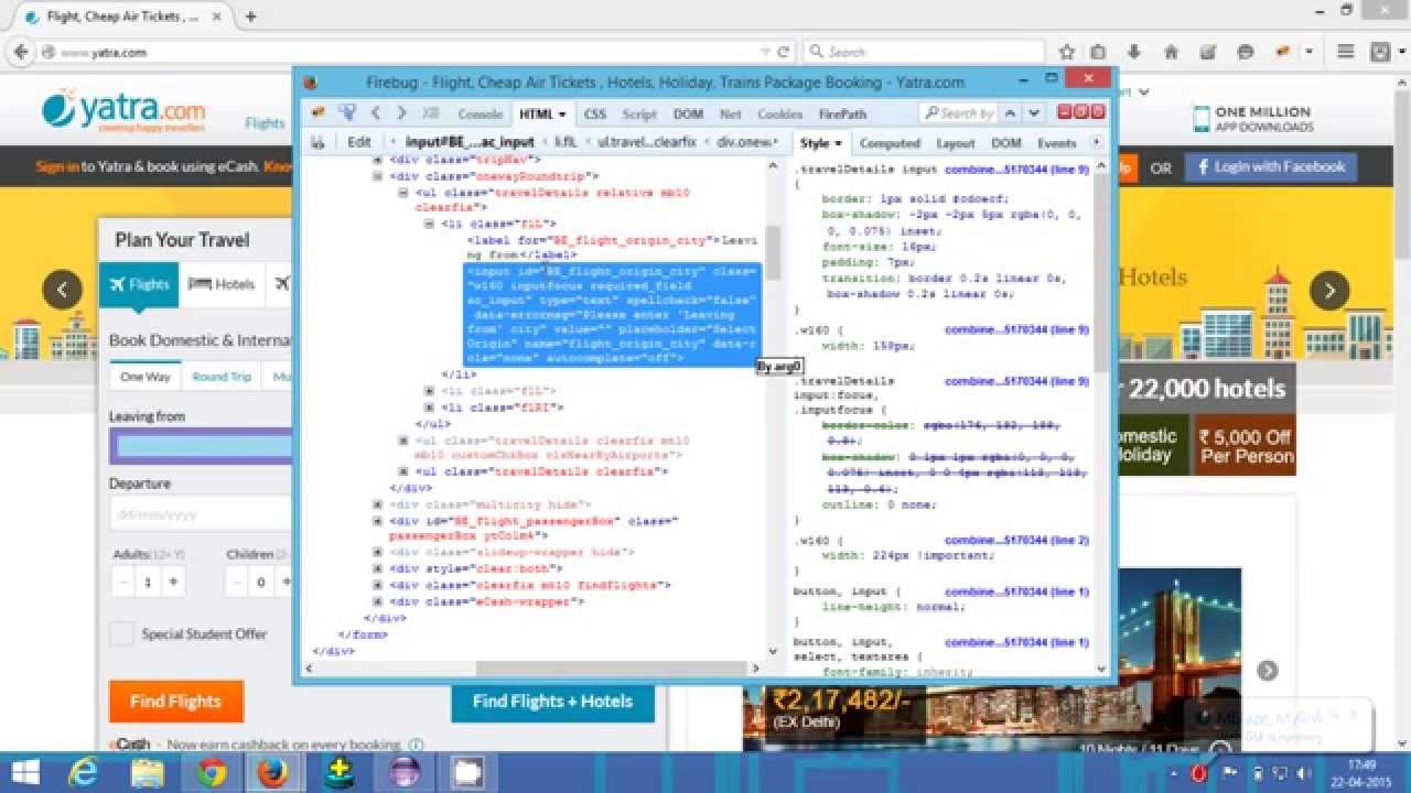 How To Handle Listbox In Selenium Webdriver | Select class in Yatra.com