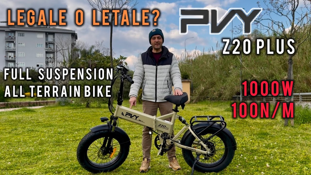 PVY Z20 Plus - Fat bike LEGALE O LETALE? Full suspension 1000w - 100nm di COPPIA!Review @pvyebike