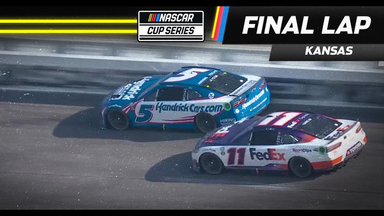 Hamlin overcomes Larson for win after last-lap pass at Kansas