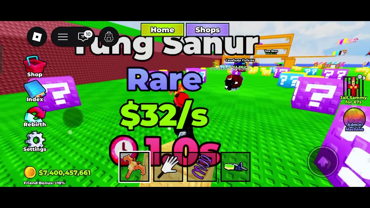 Roblox game ( break a lucky block )