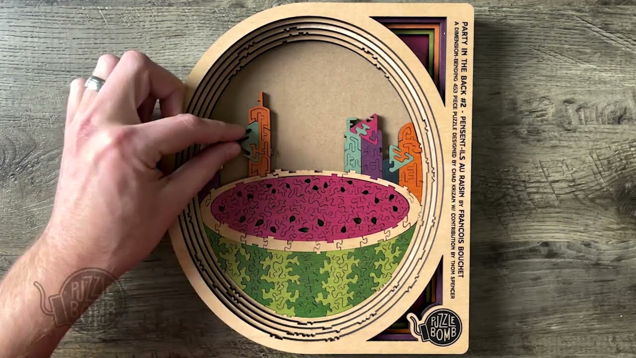 Puzzle Bomb - Party in the Back #2, Pensent-ils au raisin Wooden Puzzle Timelapse