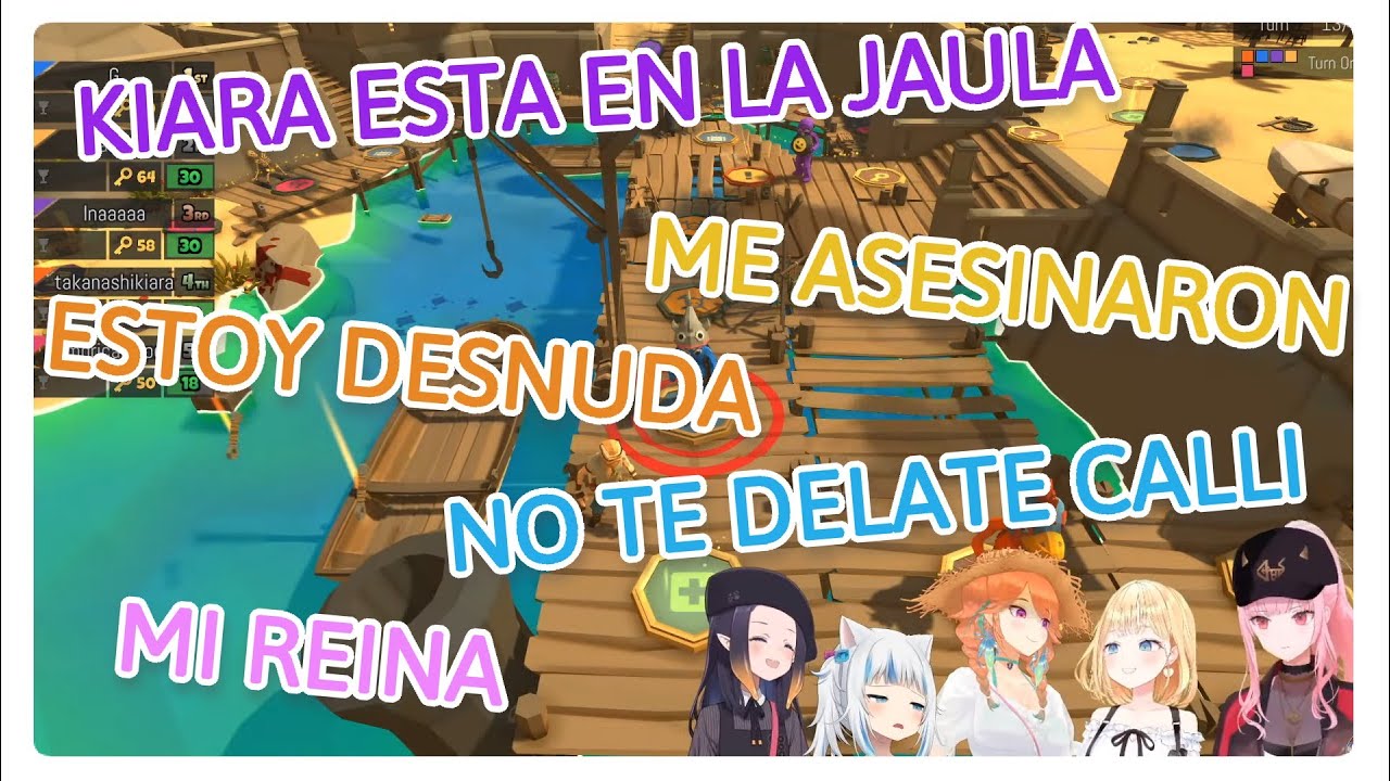 Gura es traicionada por Calli, Ina asesina a Ame y Kiara es la mascota de las chicas [Sub Español]