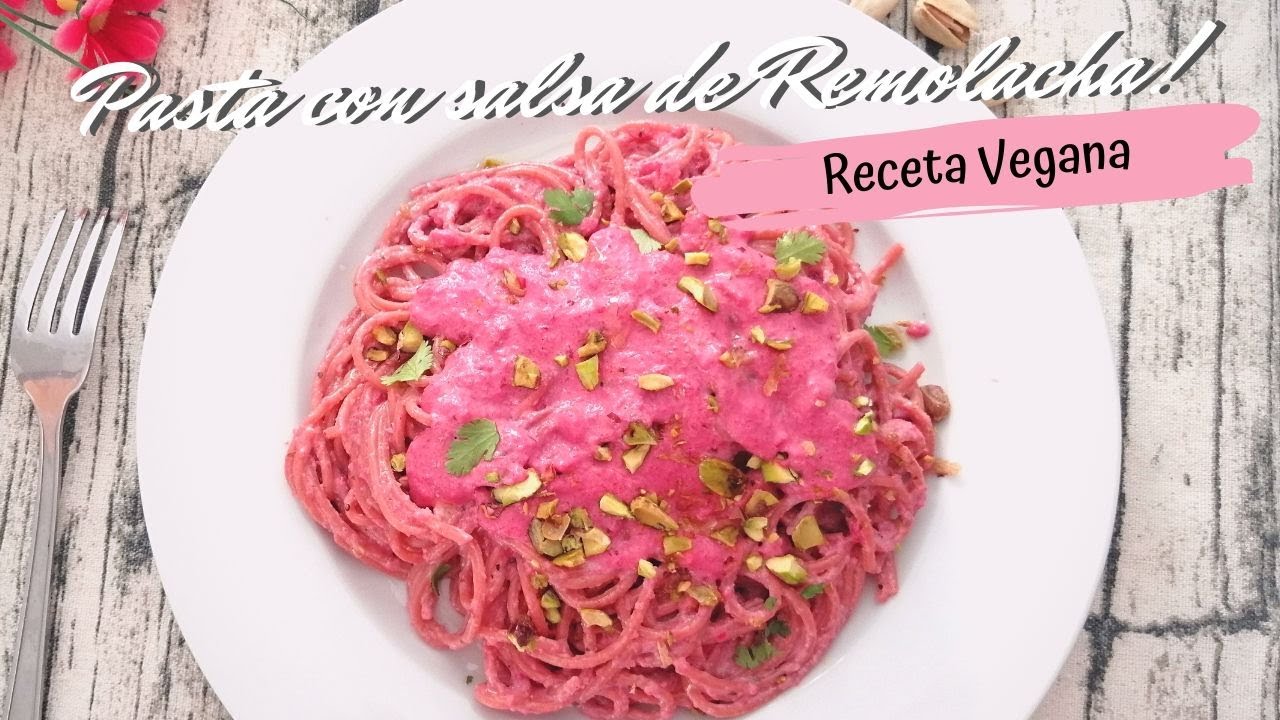 espaguetis con salsa de remolacha // Pasta vegana // receta facil // 1º