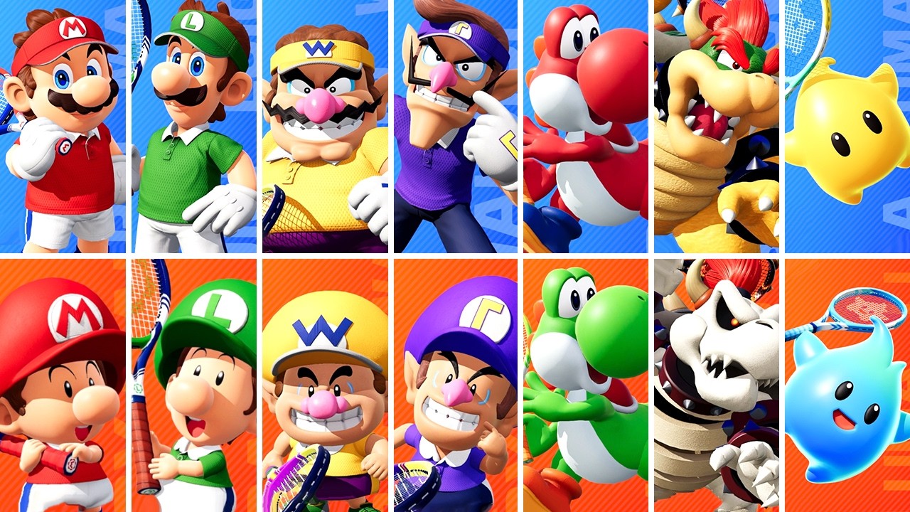 Mario Tennis Fever - ALL Characters & Skins