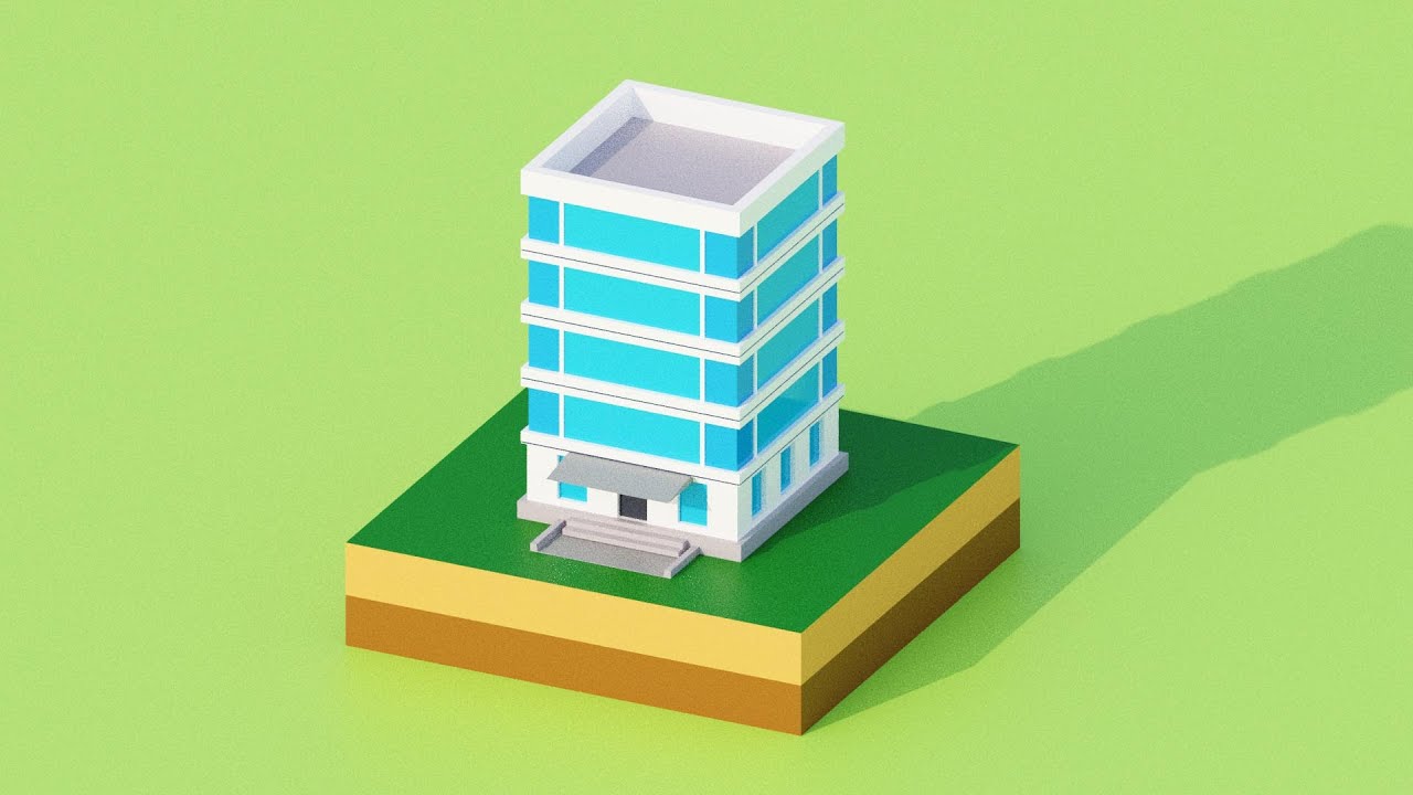 Isometric building Blender Tutorial