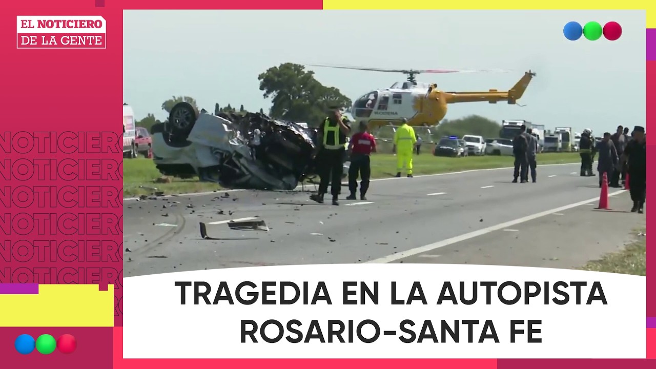DOS MUERTOS tras el CHOQUE entre un COLECTIVO y una CAMIONETA en la autopista Rosario-Santa Fe