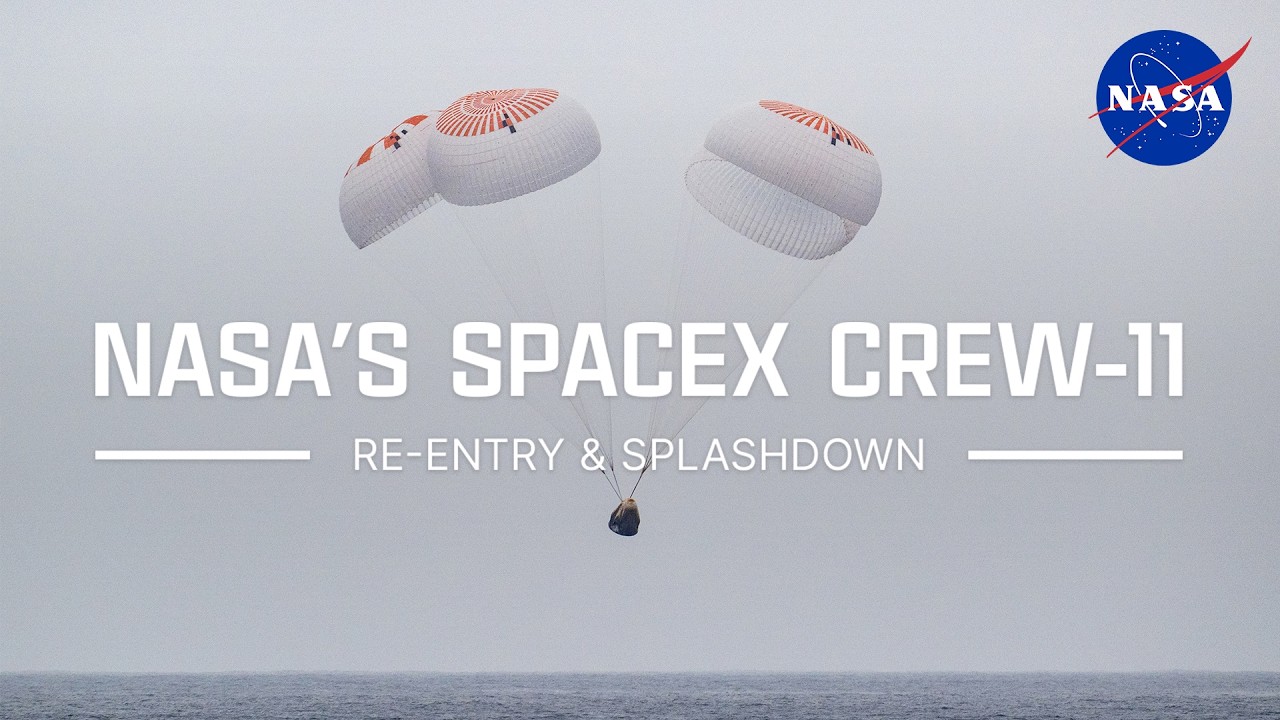 NASA's SpaceX Crew-11 Re-Entry and Splashdown