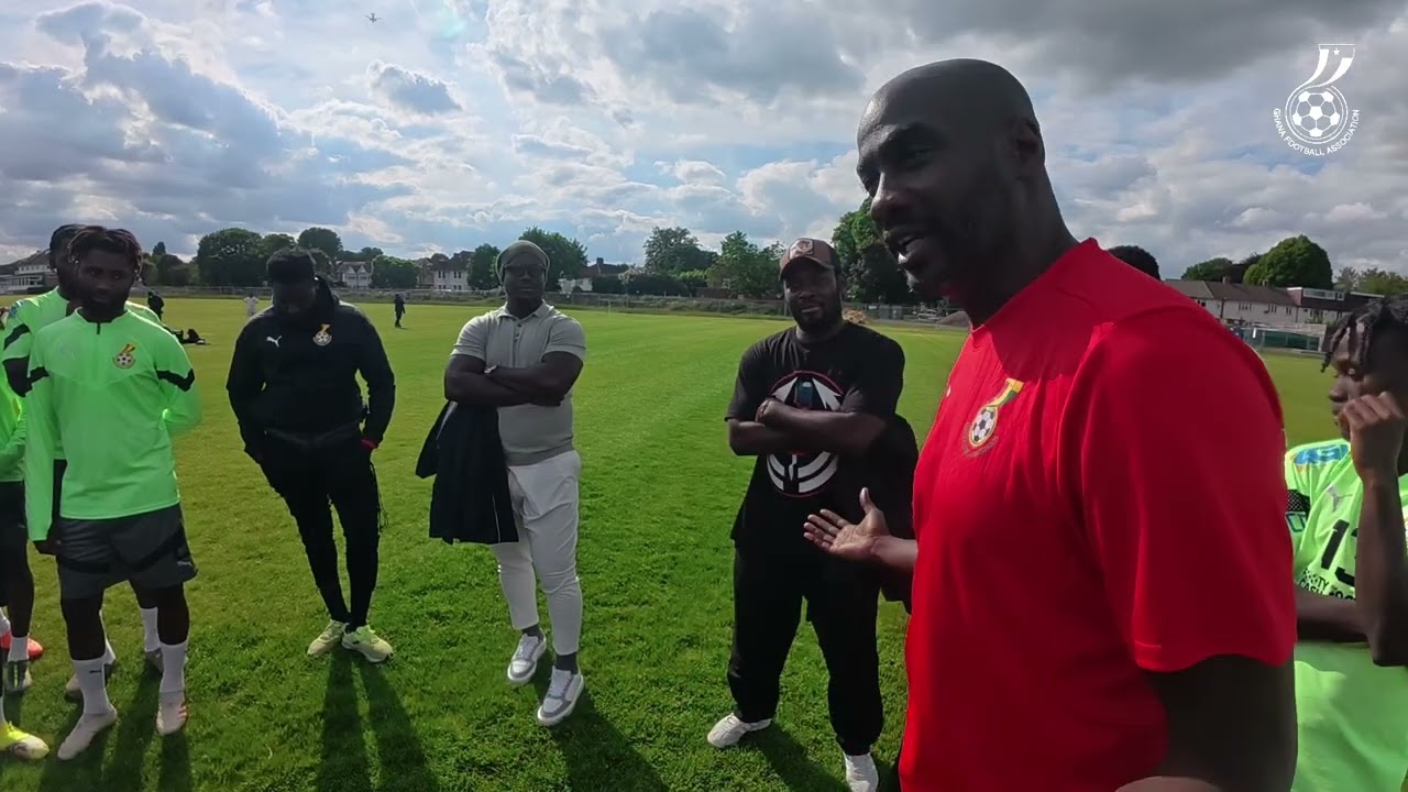 MICHAEL ESSIEN VISITS BLACK STARS TRAINING AS THE TEAM PREPARE TO FACE TRINIDAD AND TOBAGO