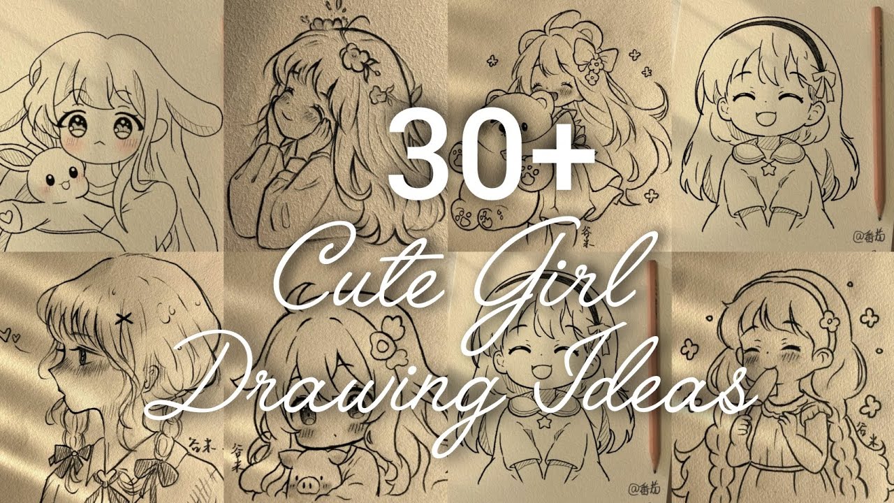 30+ Cute Girl Drawing ideas🎀 🫧aesthetic drawing ideas#sketch #drawing #aesthetic 