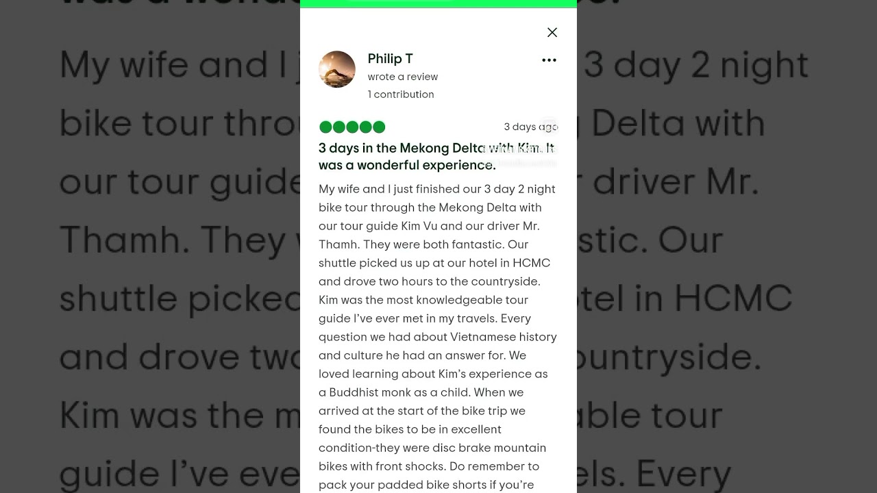 I wanted to share this review of Vietnam Bike Tours on Tripadvisor