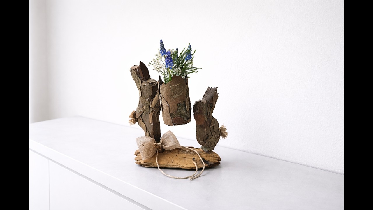DIY Oster- und Frühlingsdekoration mit echten Blumen und recycelten Materialien