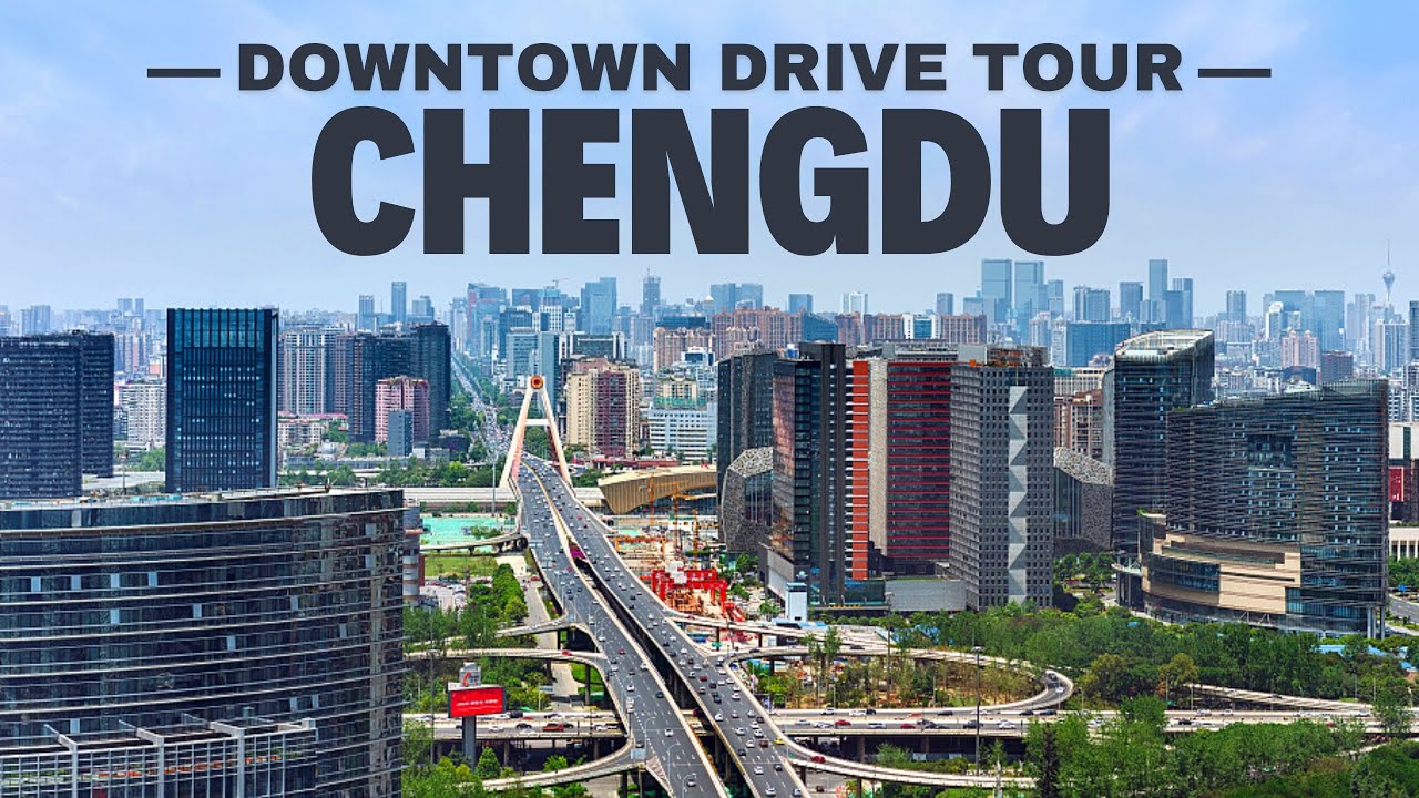 Driving Downtown Chengdu - World's longest city axis in China - Tianfu Avenue | 成都中轴线天府大道