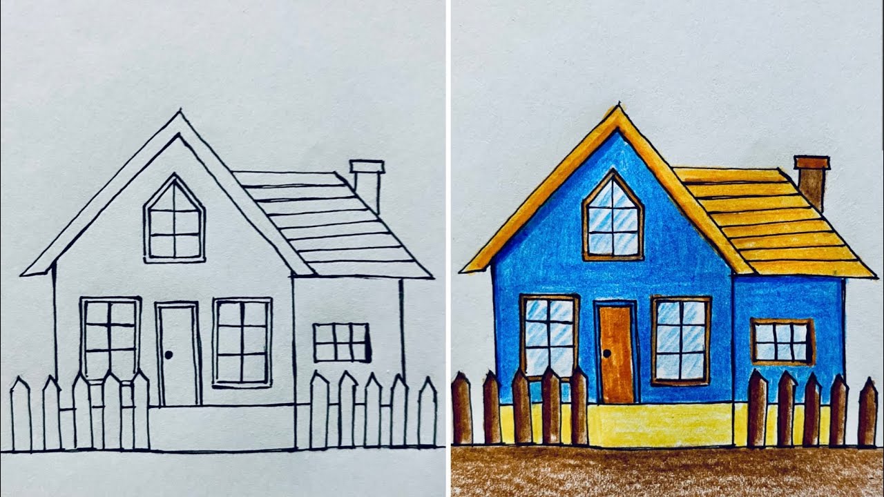 How to draw an Easy House Drawing For Kids | Easy Drawing