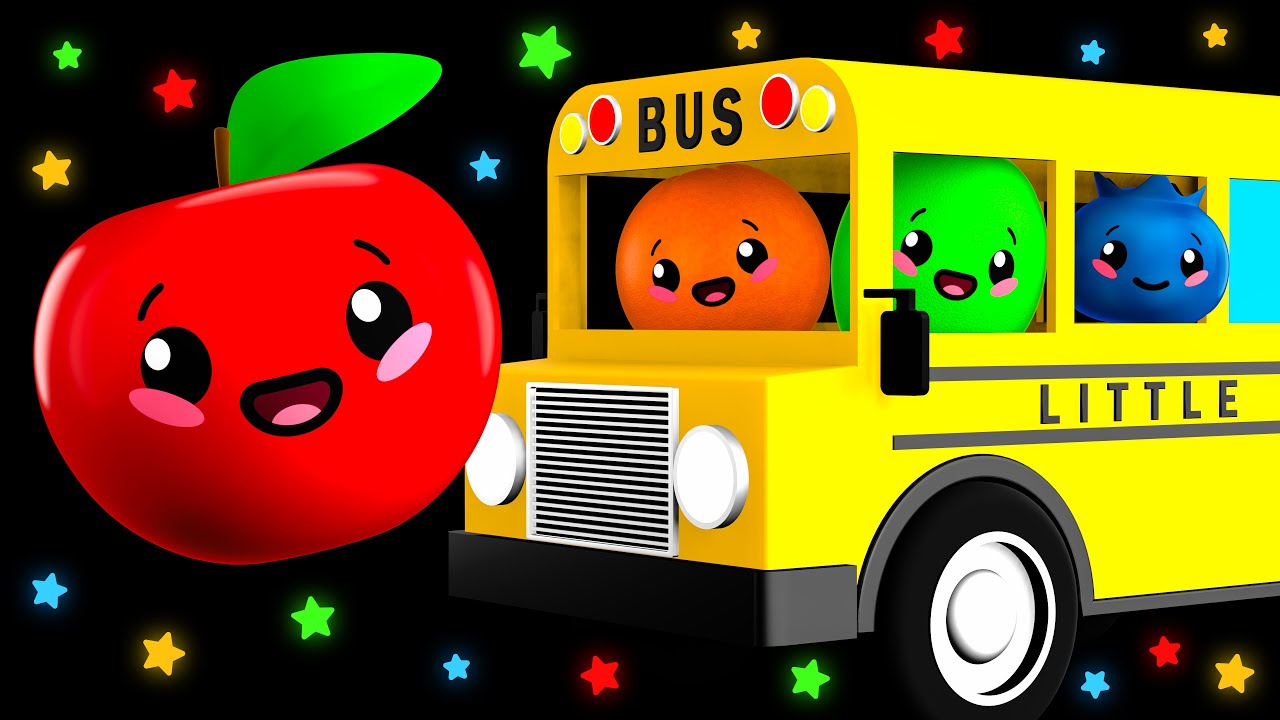 Wheels on the Bus 🚌 🍎 | Dancing Fruit Baby Sensory Video Visual Stimulation Animation