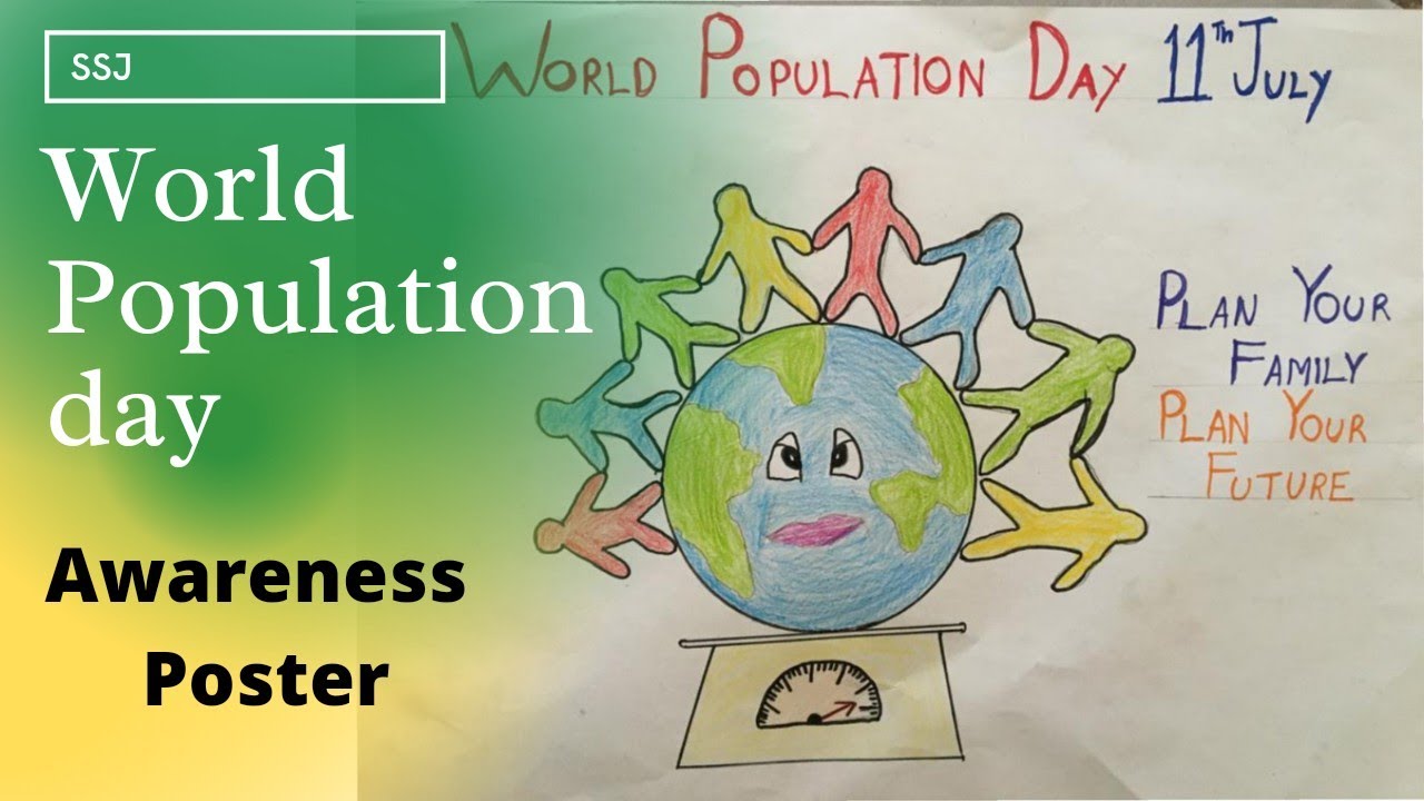 World Population Day Easy Drawing / Poster 2021 | How to draw Awareness Poster for World Population