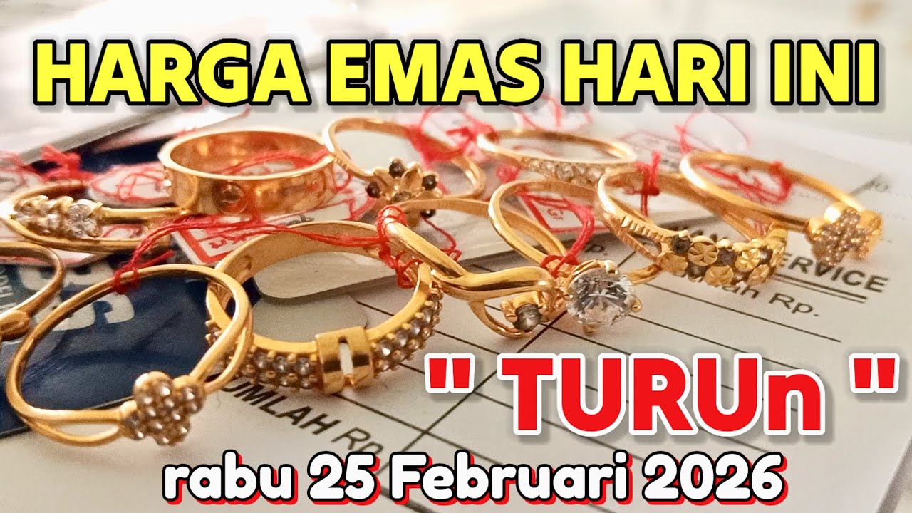 HARGA EMAS HARI RABU 25 FEBRUARI 2026 ✓ Harga emas batangan antam ✓ UBS gold ✓ Galeri 24 ✓ Emas 24K