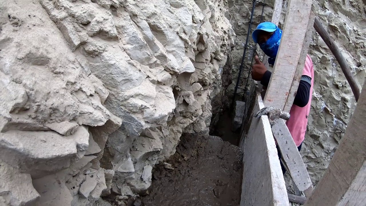 mira como colocar piedras en un muro de contención 1 primera parte.