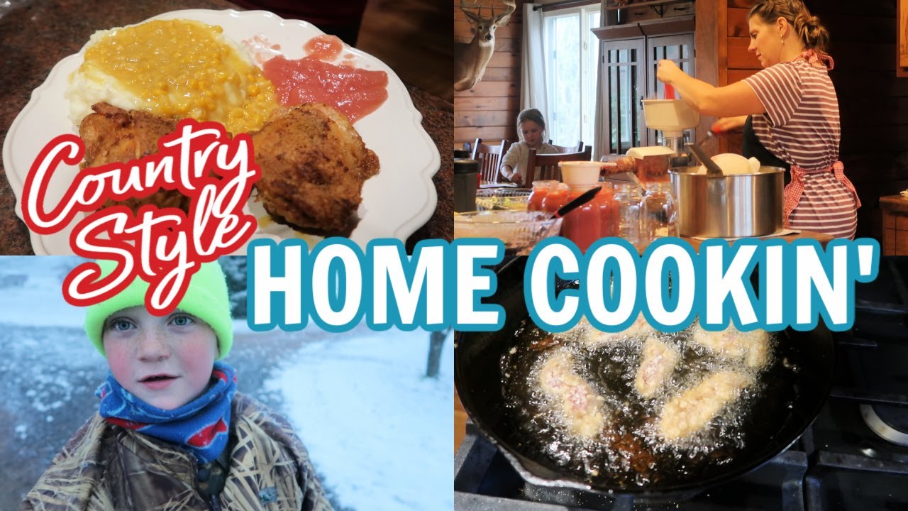 🍎A Day in My COUNTRY KITCHEN | Partridge Strips | Applesauce | Oven Fried Chicken | Mashed Potatoes