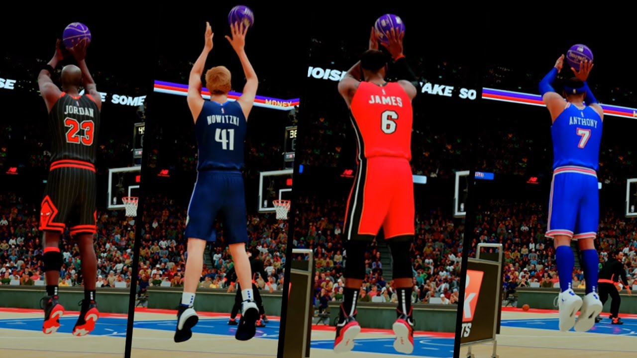 NBA 2K21 NEXT-GEN 4K - EPIC 3 POINT CONTEST! - LeBron, MJ, KD, Melo, Dirk!