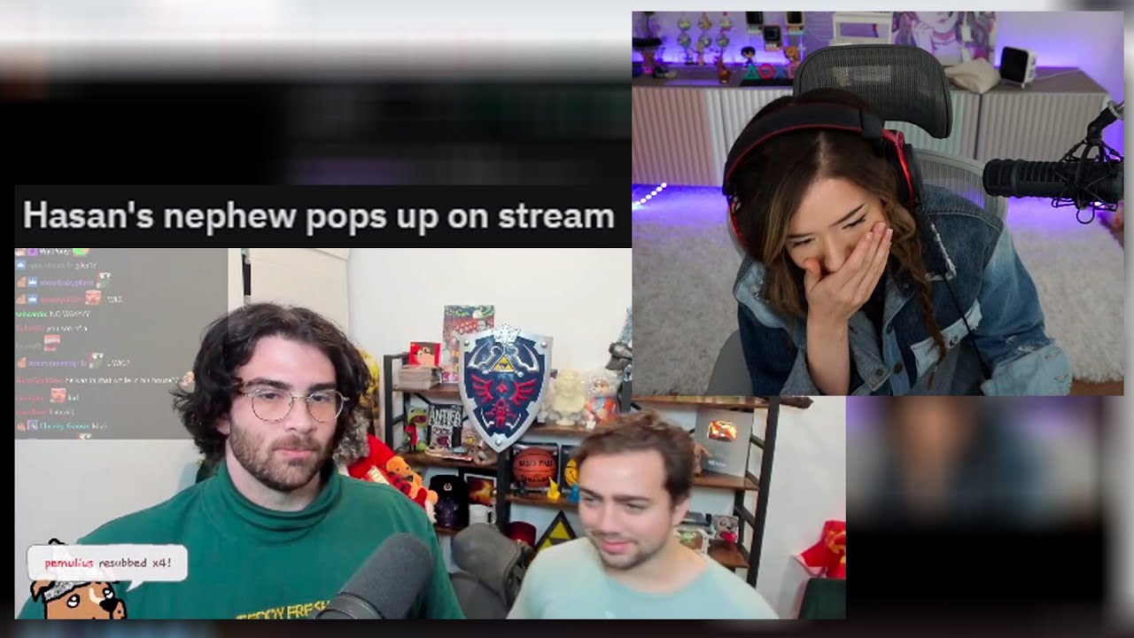 Pokimane reacts to Hasan's nephew showing up - Little Miz