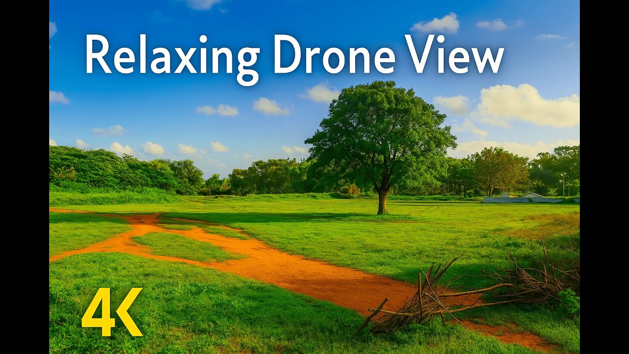 Cinematic Drone Flight over Green Fields 🌳 | Relaxing 4K Nature Footage