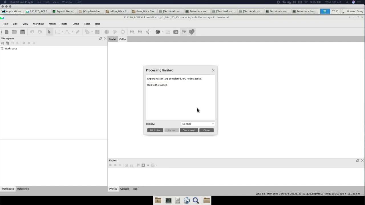 [Metashape] 11. Export DEM and Orthomosaic