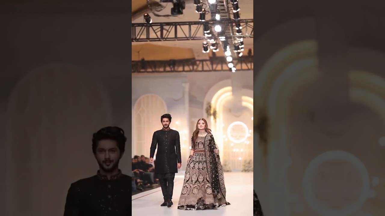 Pakistani actresses on ramp walk with couples #humbridalcoutureweek  #rabeecakhan