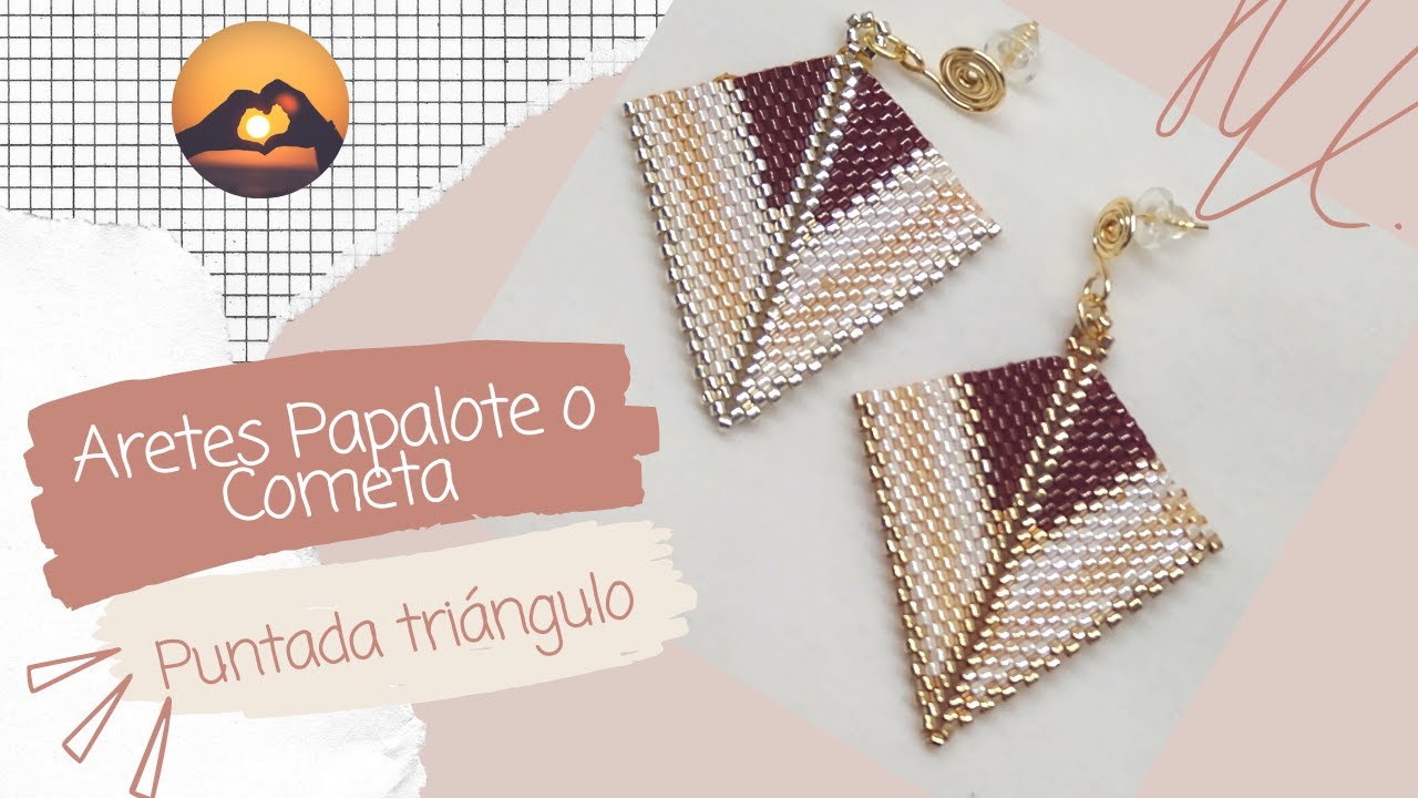 DIY Aretes Tipo Papalote o Cometa Puntada Triángulo
