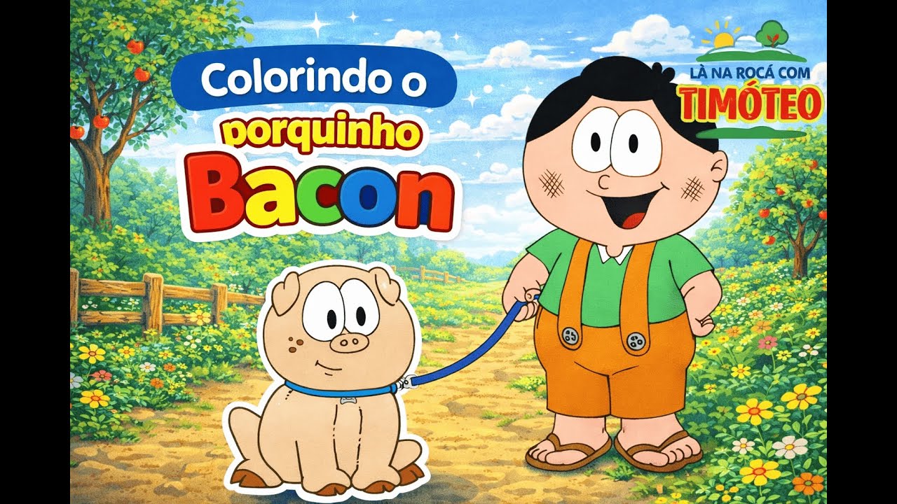 🐷🎨 Colorindo o Bacon | O Porquinho que Anda de Coleira