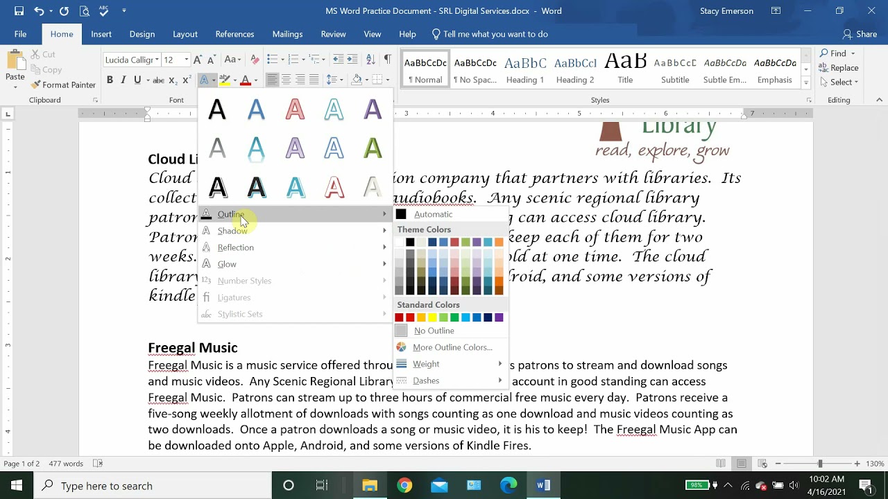 Microsoft Word 2019   Font Formatting