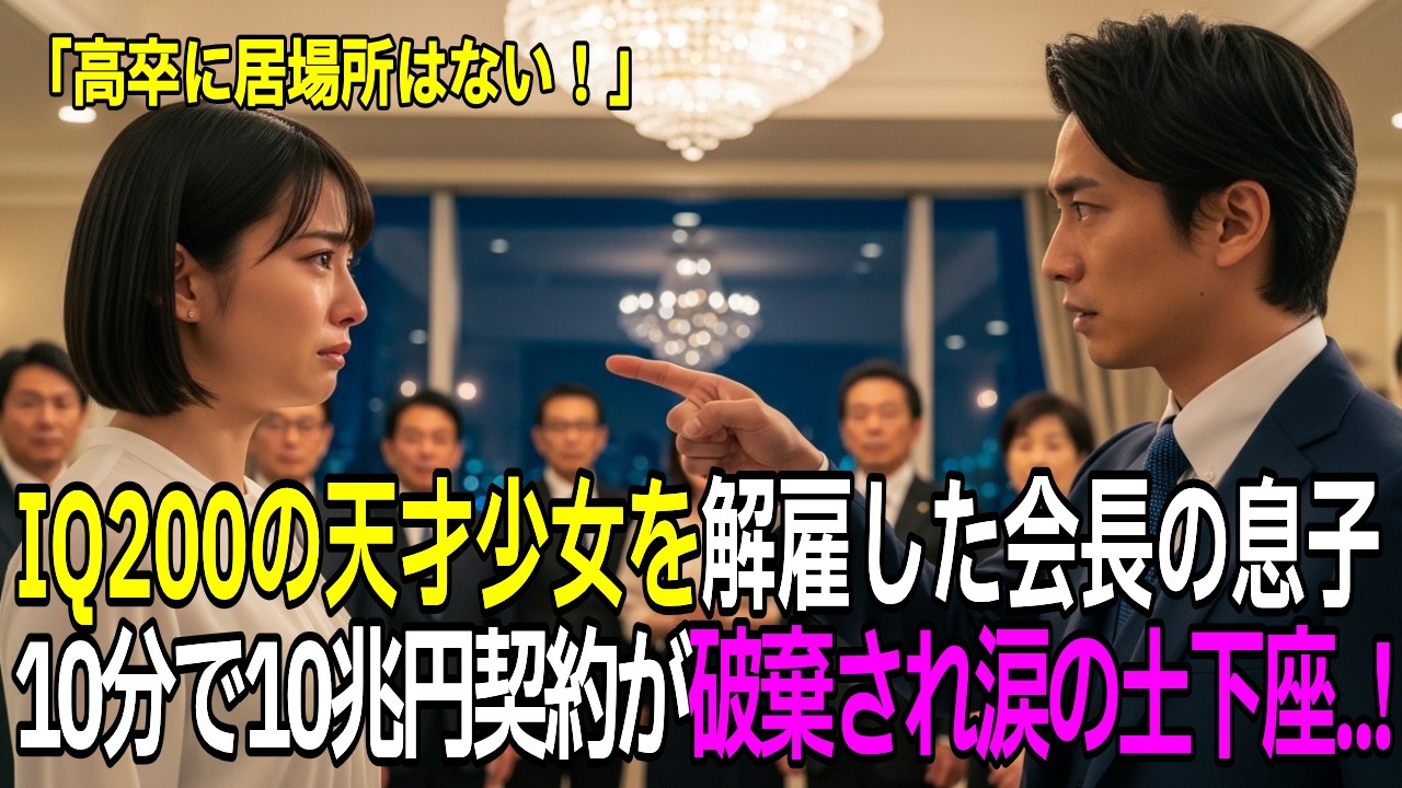 「高卒に未来はない！」とIQ200の天才少女を追い出した造船所の会長の息子。わずか1ヶ月で10兆円契約を失い、土下座で号泣…！【感動する話】【朗読】