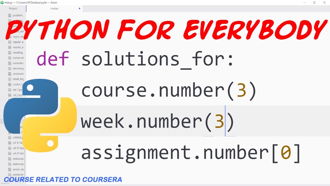 Python for Everybody Answers | Course 3 | Week 3 | Assignment 1