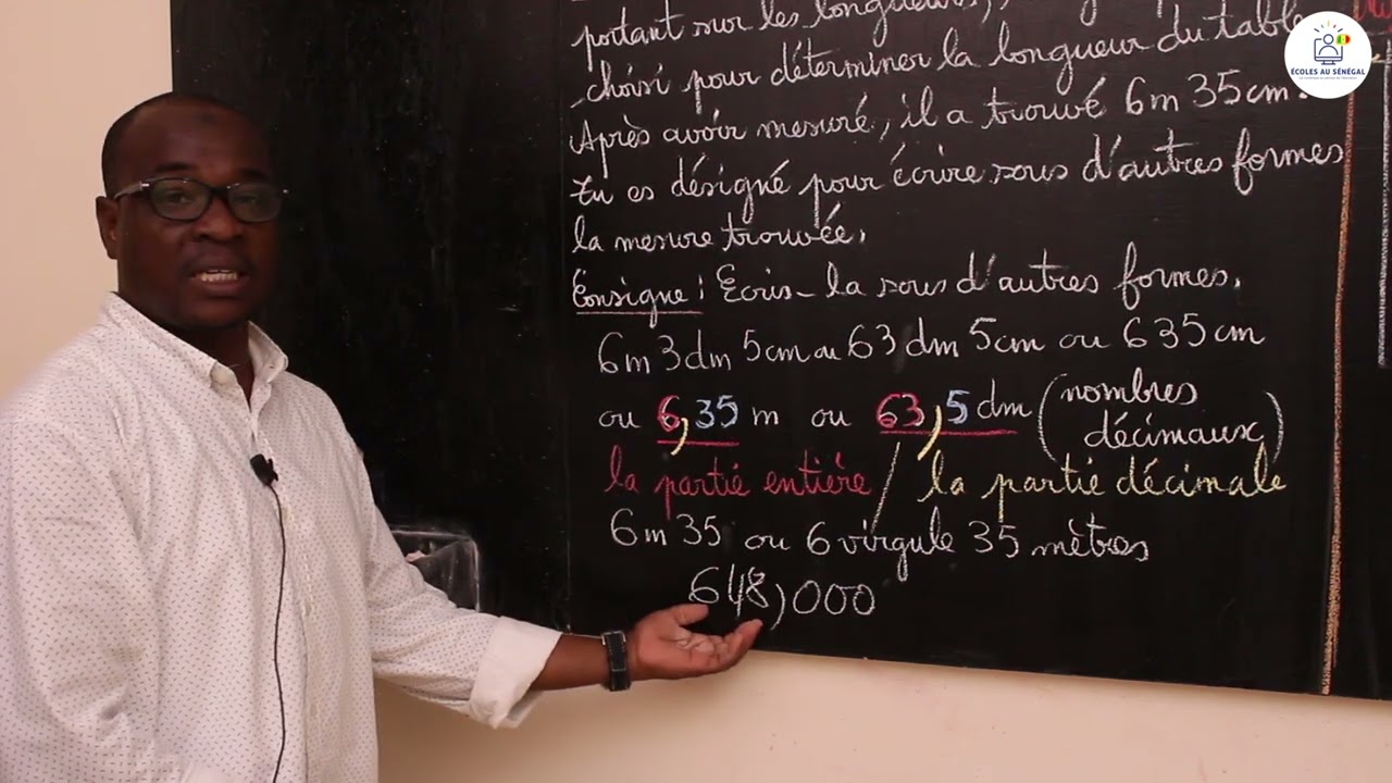 Cours - CM2:  Mathématiques / Activités numériques / La notion de nombre décimaux / M. Gassama