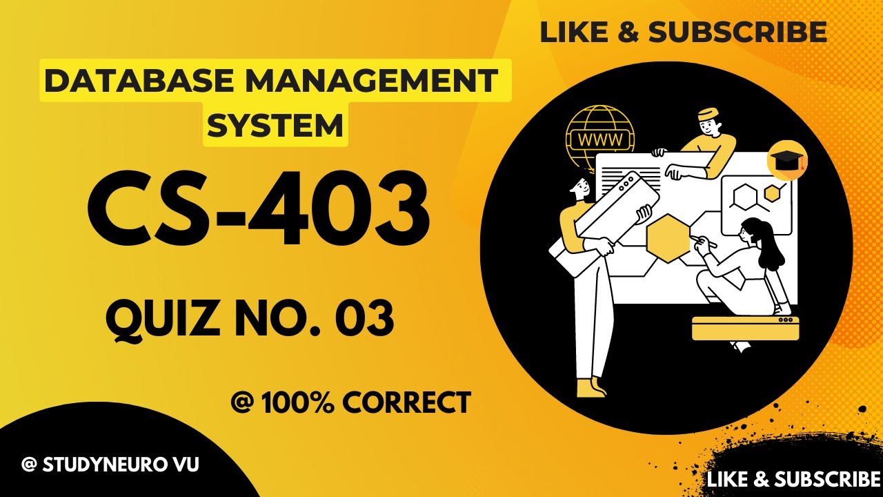 #cs403 CS403 Quiz 3 CS403 Quiz 3 Solution | CS403 100% Solved MCQ@studyneurovu cs403 quiz 3 solution