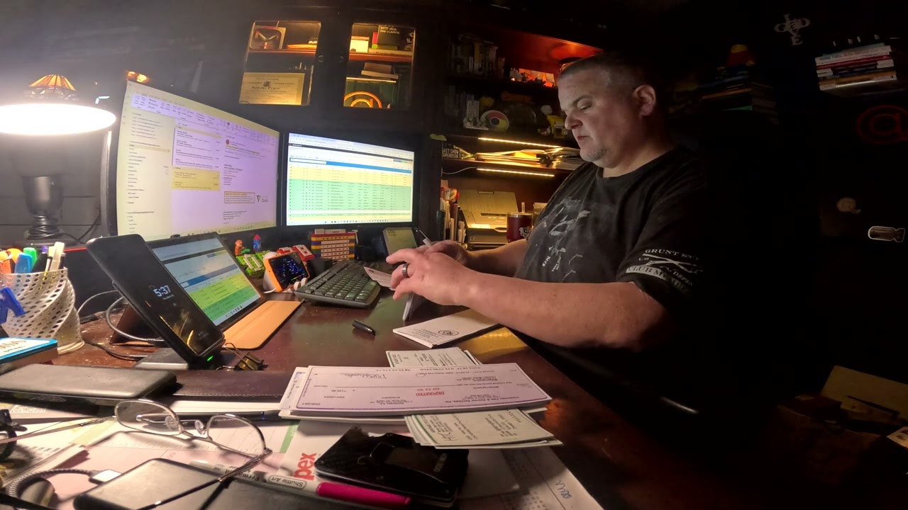 Sorting Checks and Keyboard Sounds - No Talking Paperwork ASMR