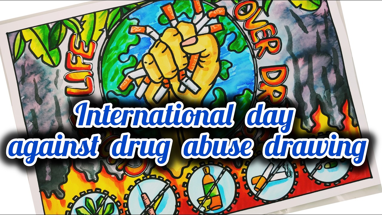 International day against drug abuse drawing/drug abuse awareness poster/Drugs poster