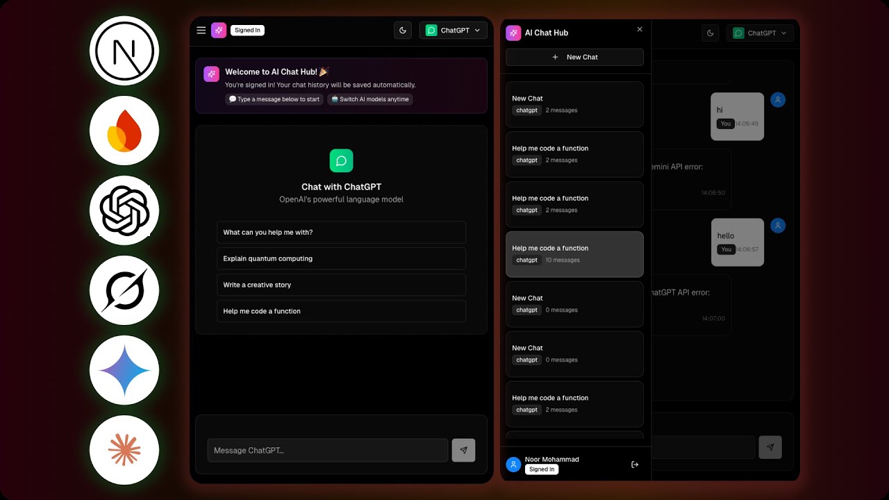 Build a Multi-AI Chat App with Next.js (ChatGPT, Claude, Grok and Gemini Integration) Full Tutorial