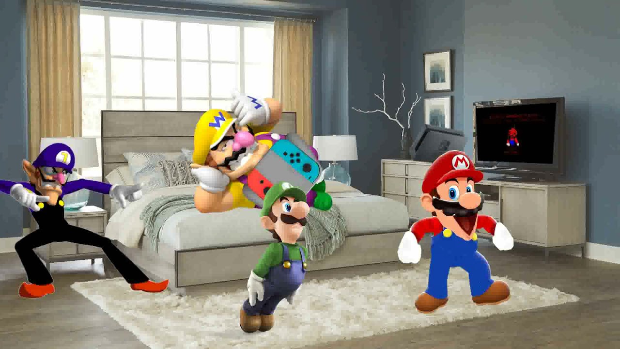 Wario and friends die by a heart attack from a jumpscare while playing a pirated mario odyssey copy