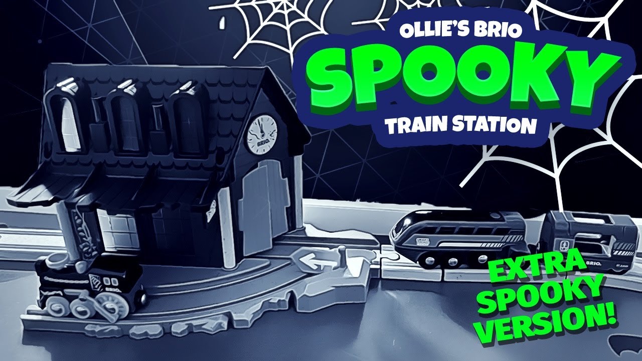 An EXTRA SPOOKY play with the BRIO Spooky Train Station | Ollie's Adventures