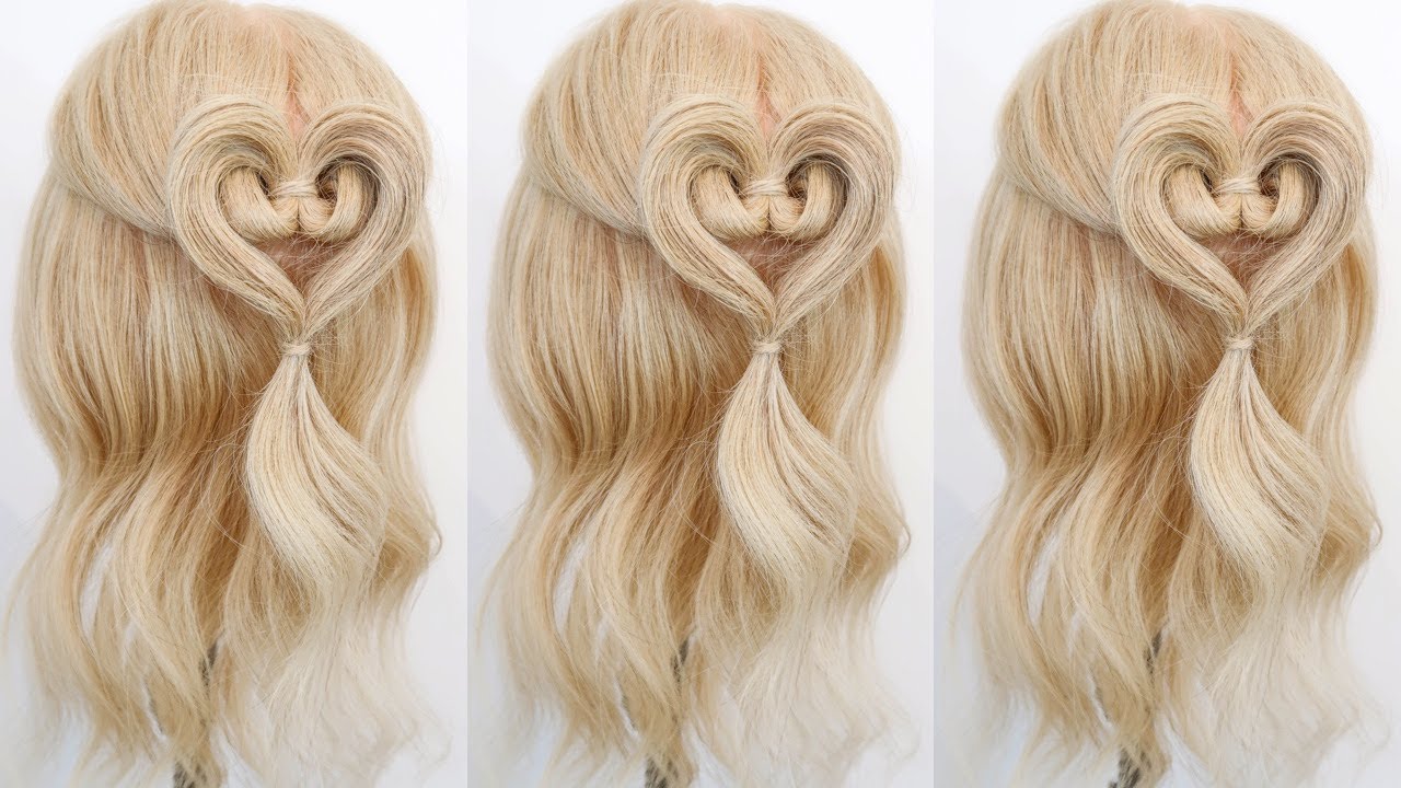 How To Twisted Heart Hairstyle For Beginners - Perfect For Valentines Day - Simple Half Up Half Down