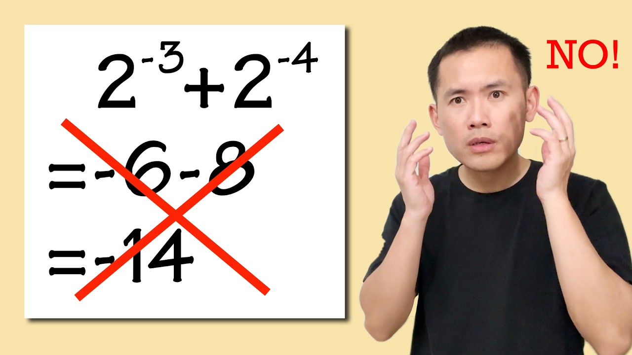 Many students don't understand negative exponents!