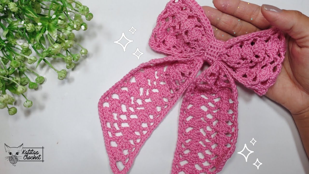 🎀 Hermoso y fácil Moño a crochet 🎀  Modelo 13 paso a paso #coquette #crochet #lazo