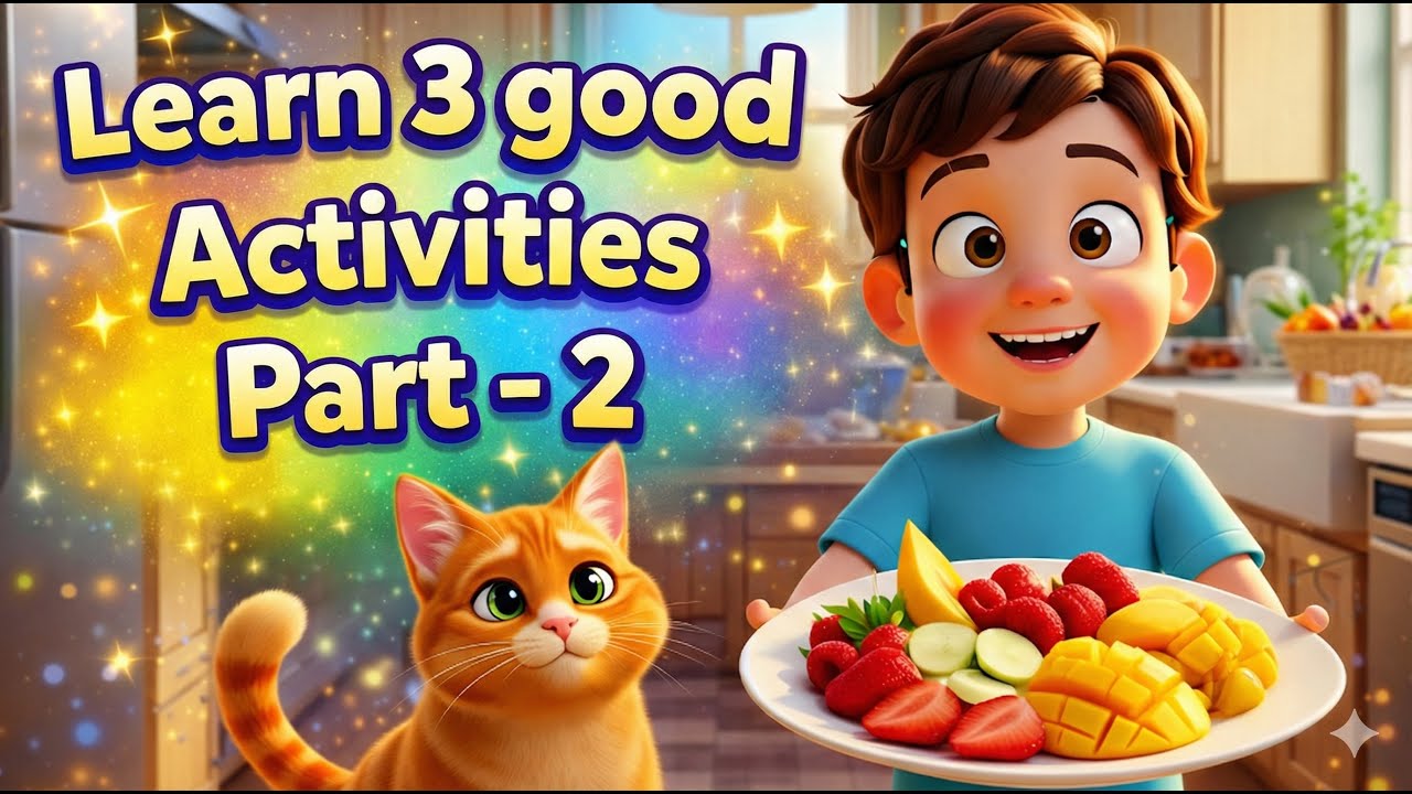 3 Good Activities for Kids | Kindness, Healthy Food & Sleep #catshorts #catvideo