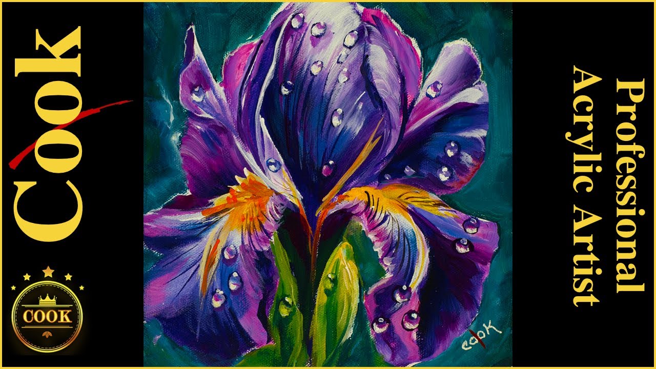 Purple Reign - Painting a Majestic Iris with a Touch of Gold and Raindrops #gingercooklive